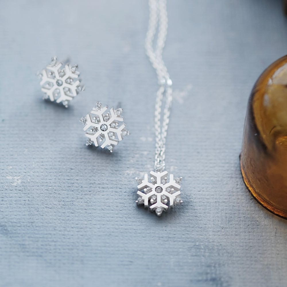雪の結晶 ネックレス ピアス 2点セット シルバー925 | クラウド