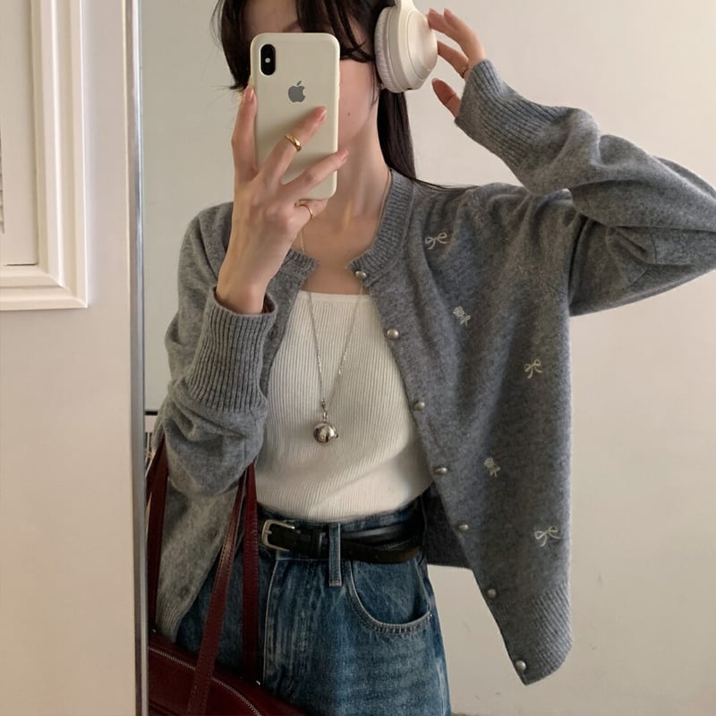 【outer】ニットカーディガン Q7248