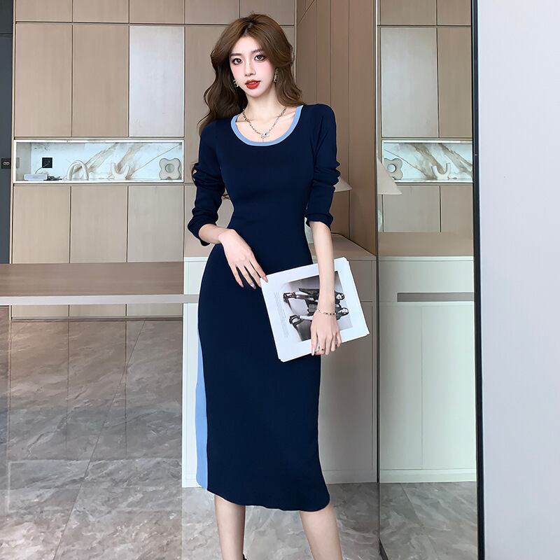 【dress】ドッキングニットワンピース M19305