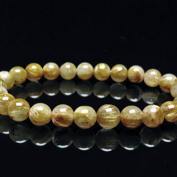 タイチンルチルクォーツ ブレスレット 7mm ルチルクォーツ ブレス 一点物  おまかせ便 111-41640