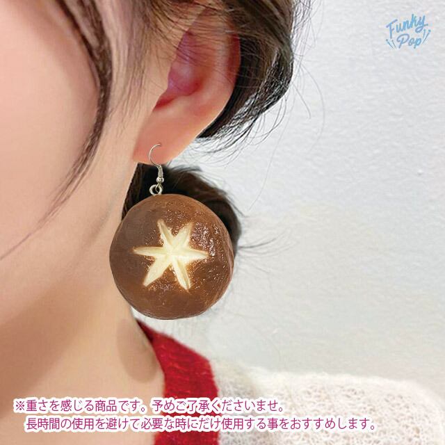 ❁送料無料❁fac0049❁(箱入り)ミニチュア リアル しいたけ ピアス