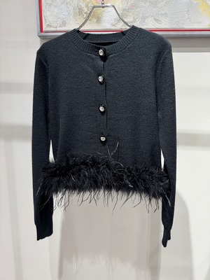 jewelry button feather cardigan