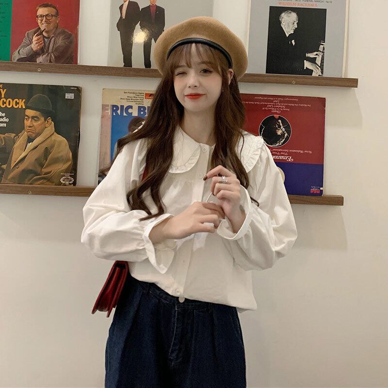 ホワイトシャツ スプリングスタイルカラートップス 大人ガーリー スウィート キュート カジュアル 春物 萌量不足61123806126