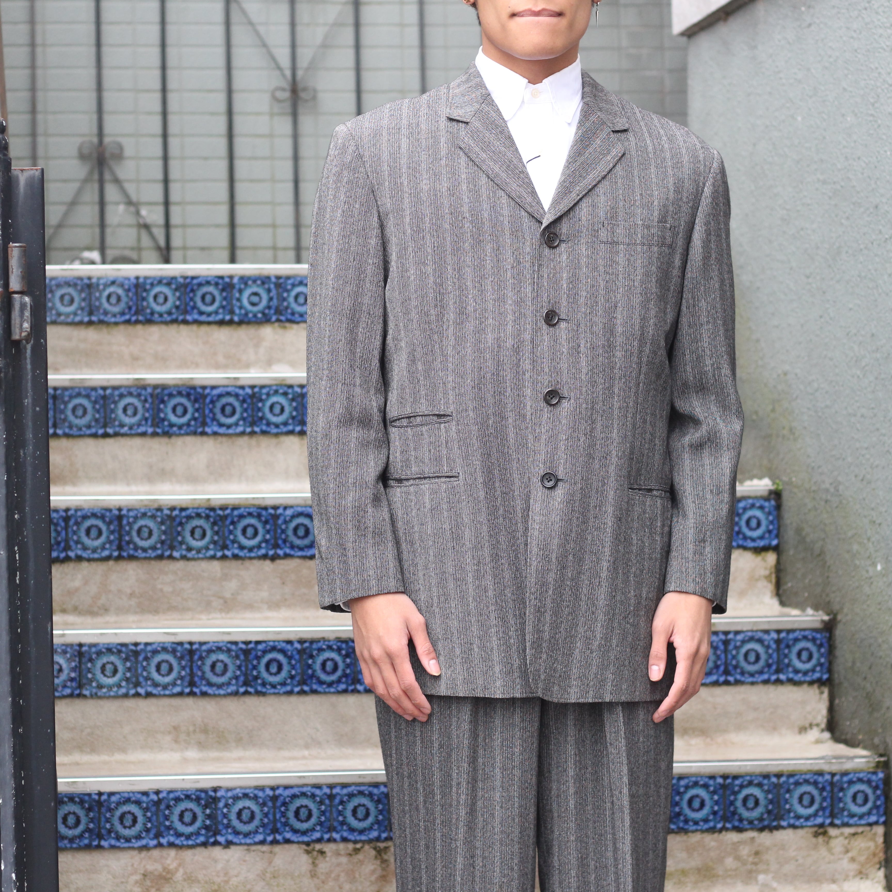 Y's for men YOHJI YAMAMOTO STRIPE PATTERNED WOOL SET UP SUIT