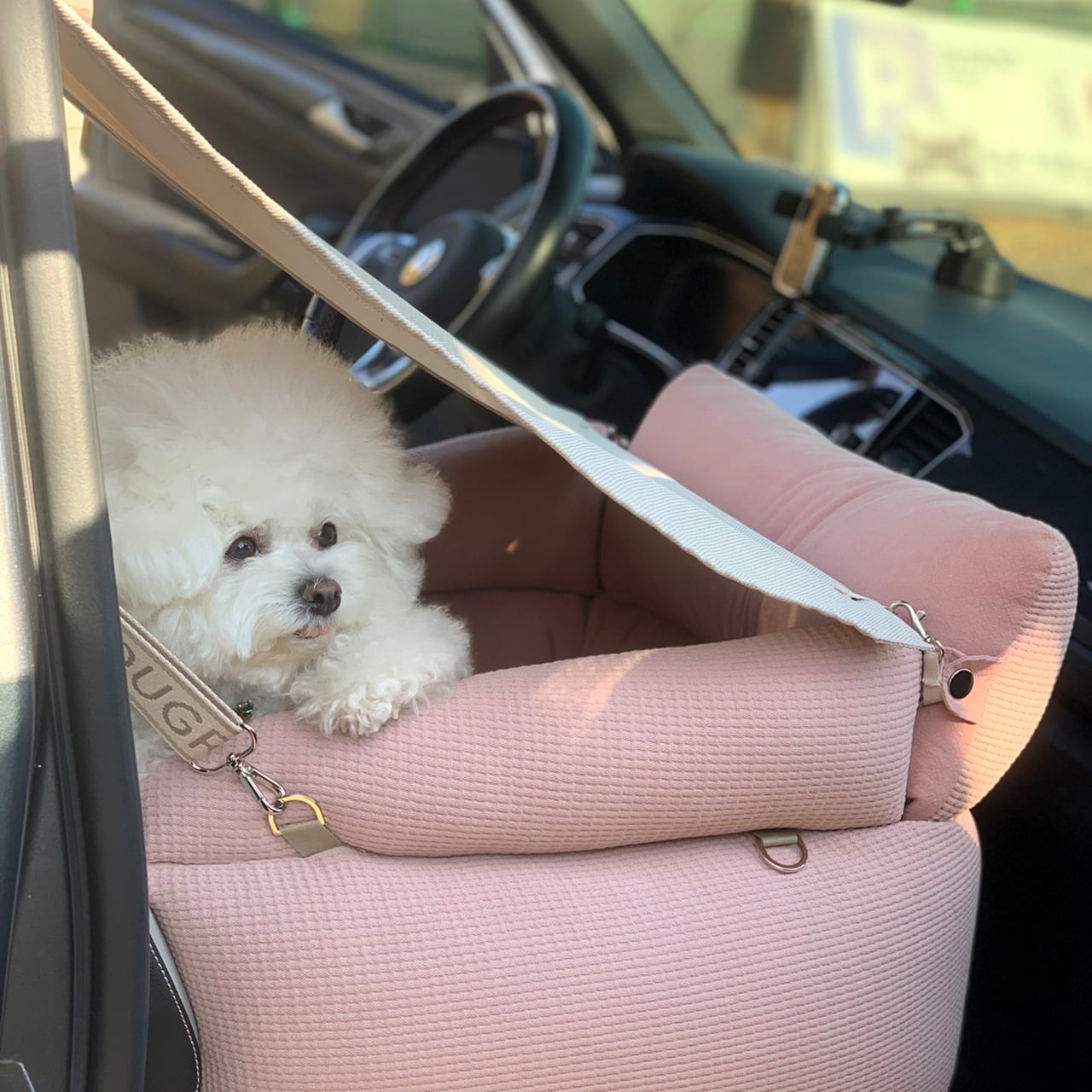 Premium 2WAY-Driving Kit【Baby Pink】 / Dugroo / Dog Car Seat