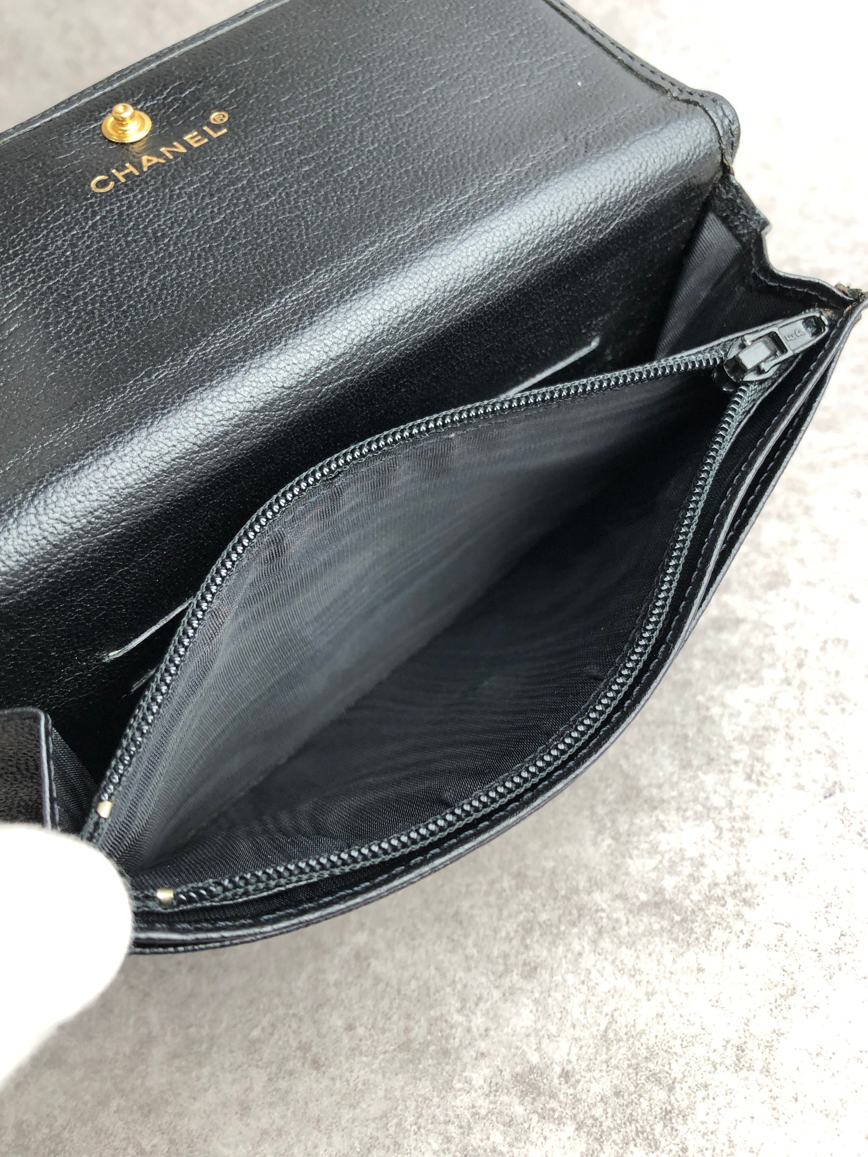 CHANEL シャネル 財布 ブラック ココマーク レザー 二つ折り vintage