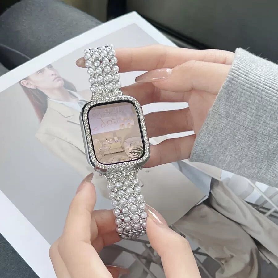 Shining Pearl Apple Watch Band キラキラパールApple Watchバンド　R01290