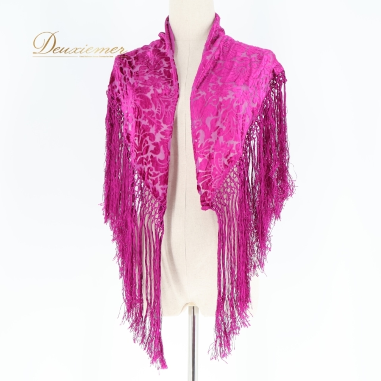 フラメンコ 衣装 ソニアジョーンズ SONIA JOHNES シージョ ピキージョ ベロア フレコ フリンジ レース 軽い ダンス パーティ 装飾 飾り 紫 パープル系 高級感 フェスティバル セレモニー 舞台衣装 ダンス衣装 おしゃれ コスチューム 高級感 薄手