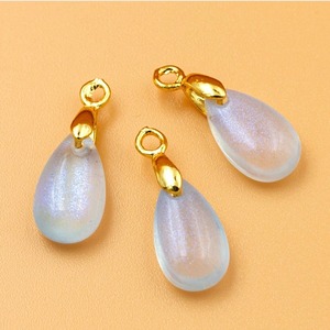 【C533】Aカン付しずくペンダント　18kgp　2個