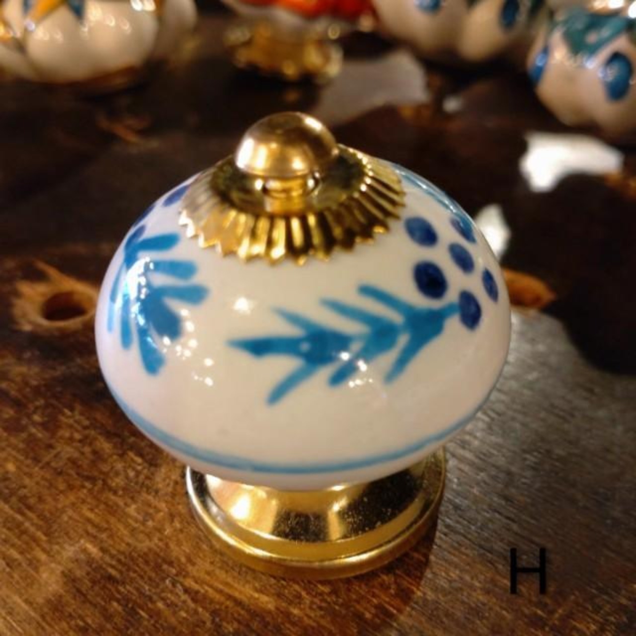 India Blue Pottery Knob Drawer Pull Handle 8Type in Total Pottery