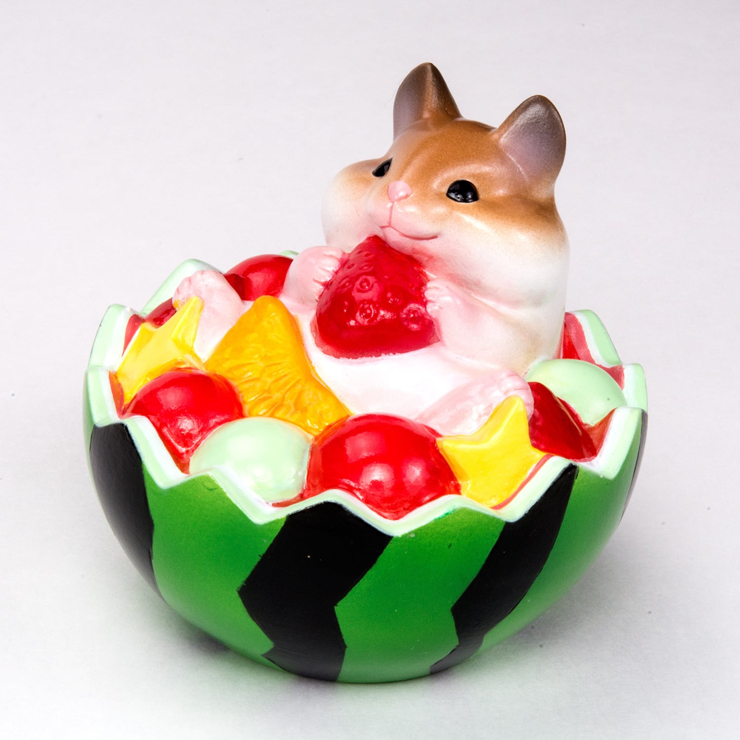 スイカとハムスター スイカのフルーツポンチ 季節飾り ハンドメイド HS
