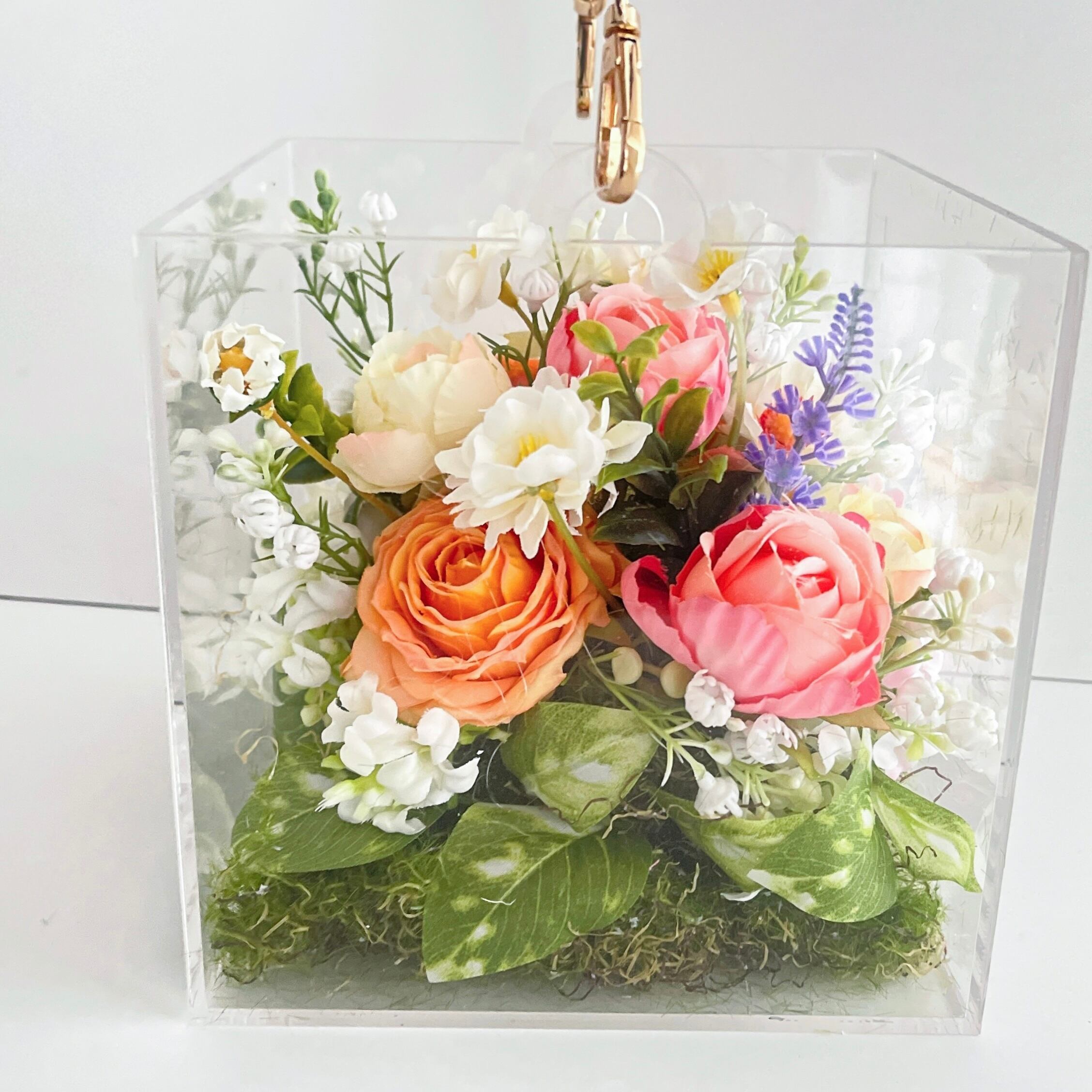 スプリングセレクト｜春待ちフラワーアレンジ パールハンドル付き