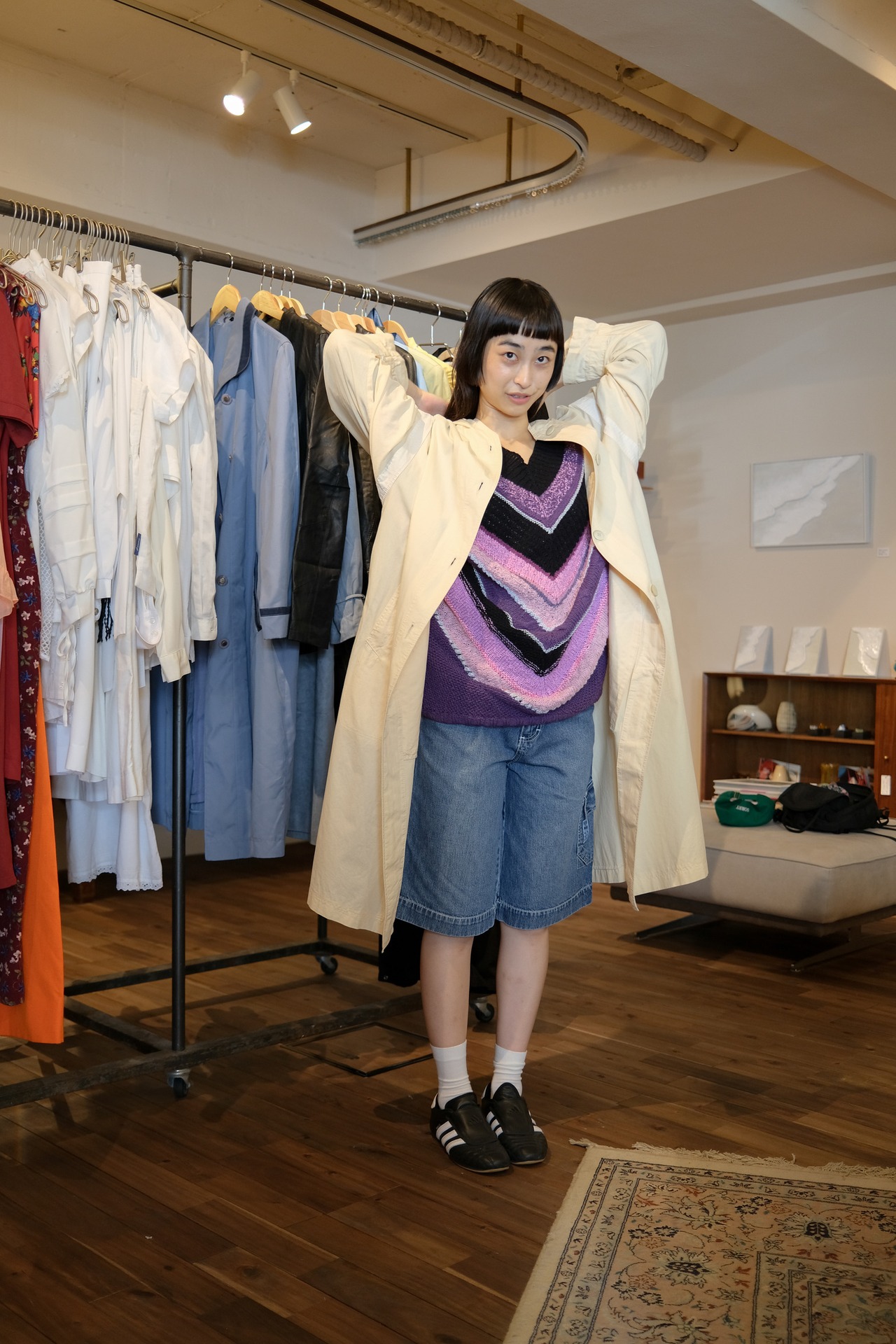 badmad デニムハーフパンツ