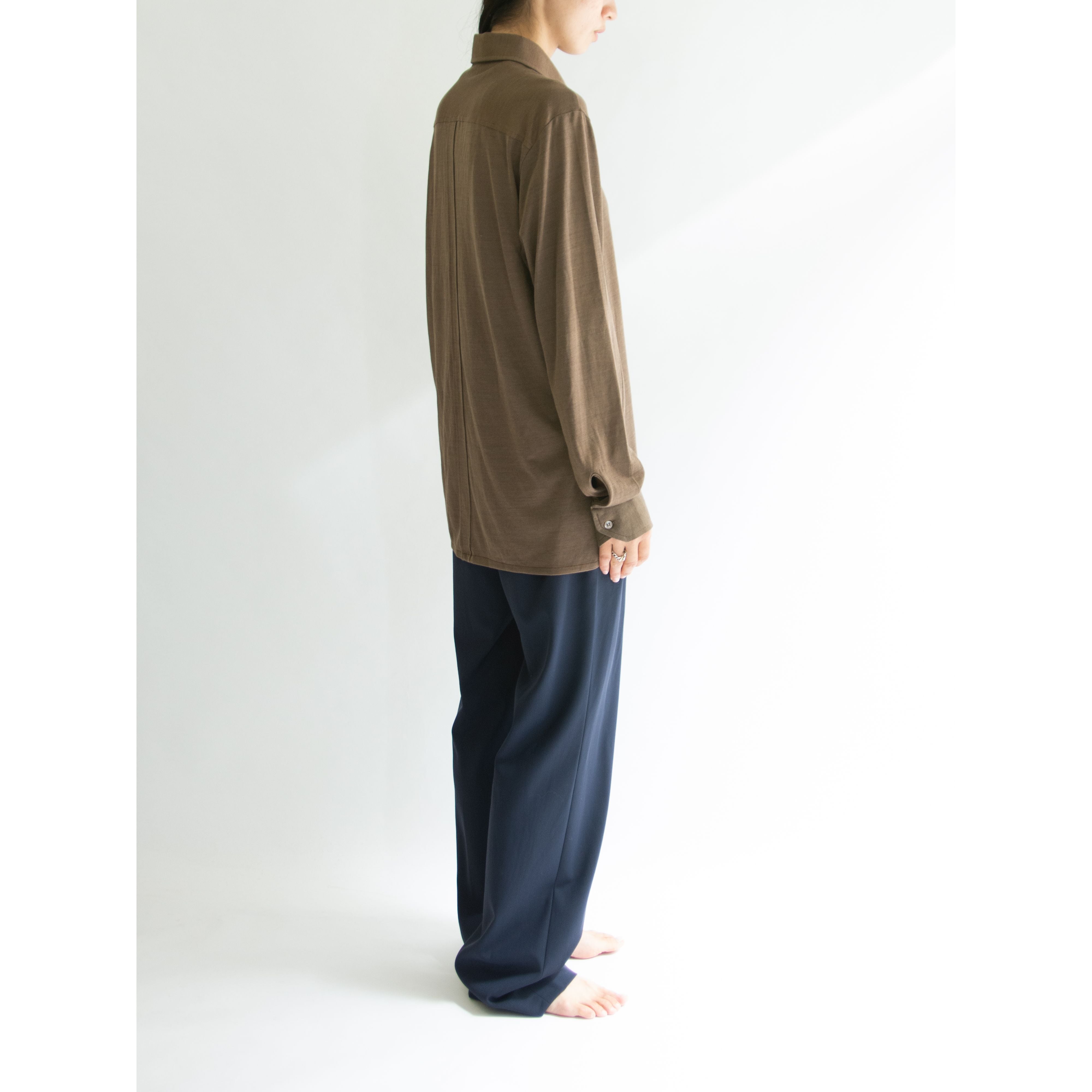 【RODIER MONSIEUR PARIS】Made in France 70's Polyester-Polynosic Jersey Shirt（ロディエ ムッシュ パリ フランス製ジャージーシャツ ブラウス）