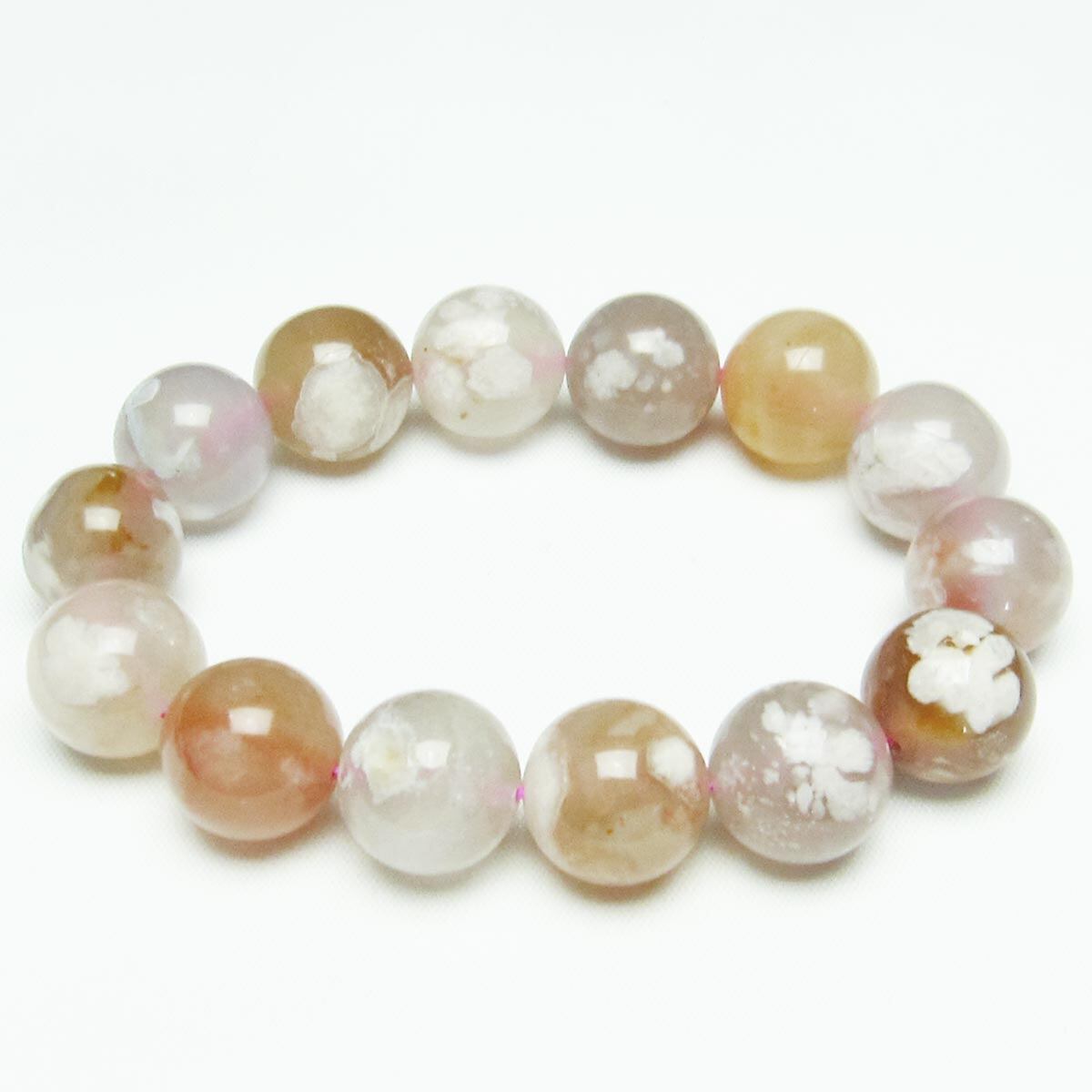 チェリーブロッサムアゲート ブレスレット 桜瑪瑙 15mm [M便 1/10] 111-24543
