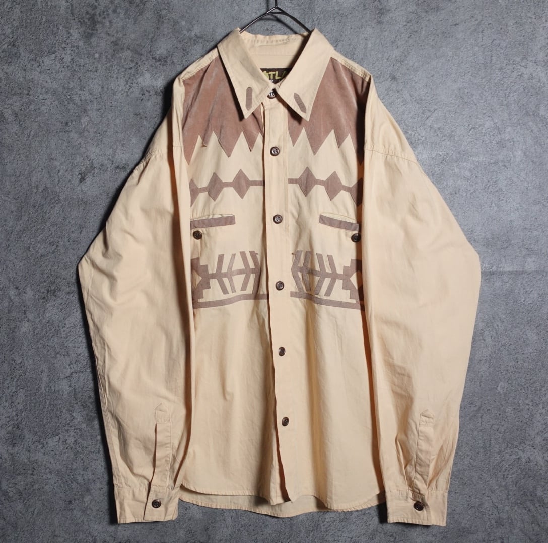 Beige fake suede design shirt