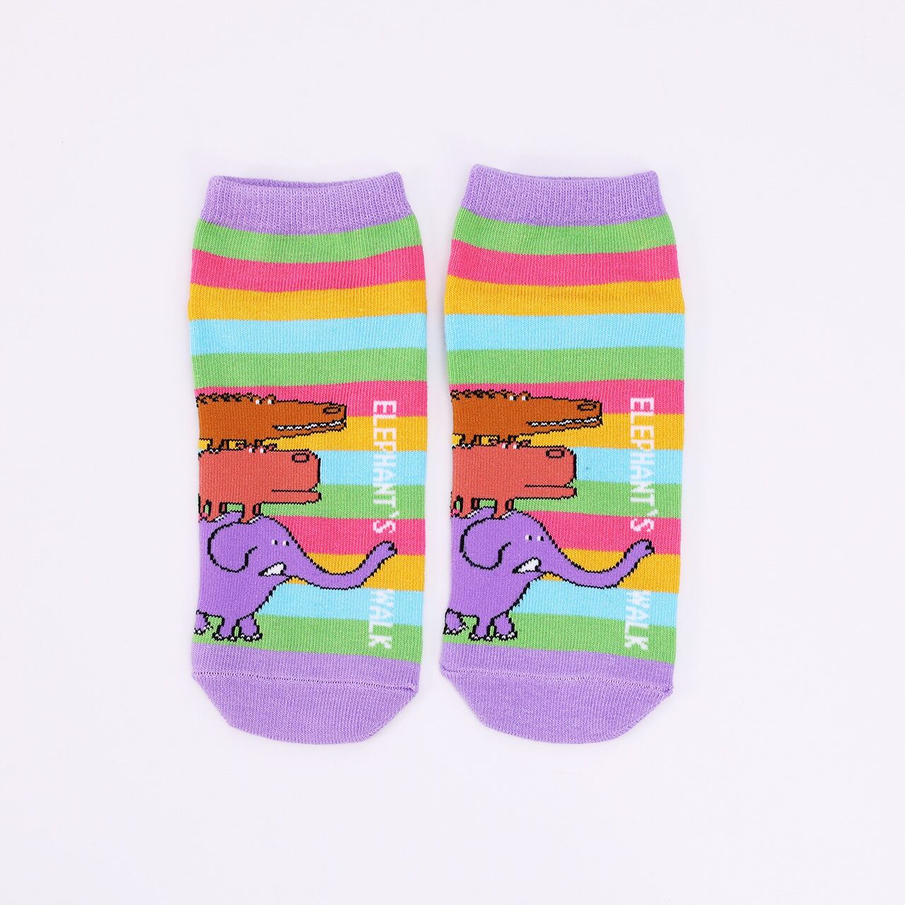 靴下 レディース レインボー ぞうくんのさんぽ 絵本のくつした 親子の時間研究所store