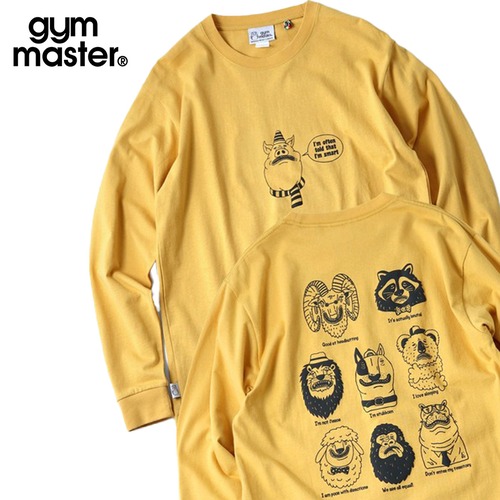 gym master ジムマスター 7.4oz My habits ロンT｜グラフィックTシャツ LOVE＆PEACE コットン100％ 長袖Tシャツ G821712 マスタード