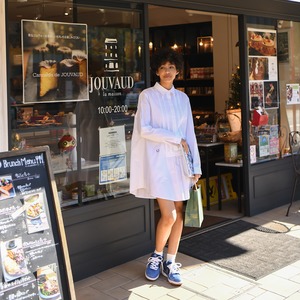 SALE 送料無料【HIPANDA ハイパンダ】レディース シャツワンピ / WOMEN'S BLOUSE DRESS / WHITE