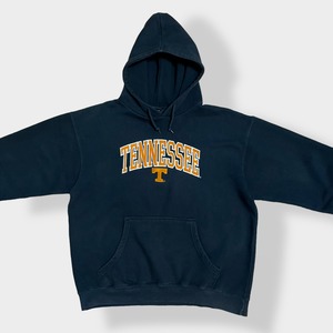 【PROEDGE】カレッジ テネシー大学 Tennessee 刺繍ロゴ アーチロゴ パーカー スウェット フーディー hoodie L 黒 us古着