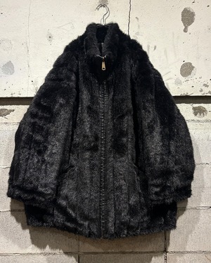 【Caka otto】“Reversible” Leather × Faux Fur Zip Up Jacket