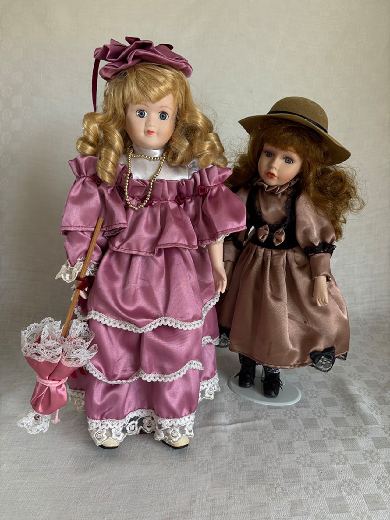 ドール　人形　ビスクドール　ピンクのドレス　日傘　ステイ付き　12otef11-1