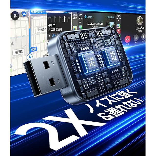 AIZEO【2025新型2in1モデル 】MINI CarPlay＆AndroidAuto ワイヤレス