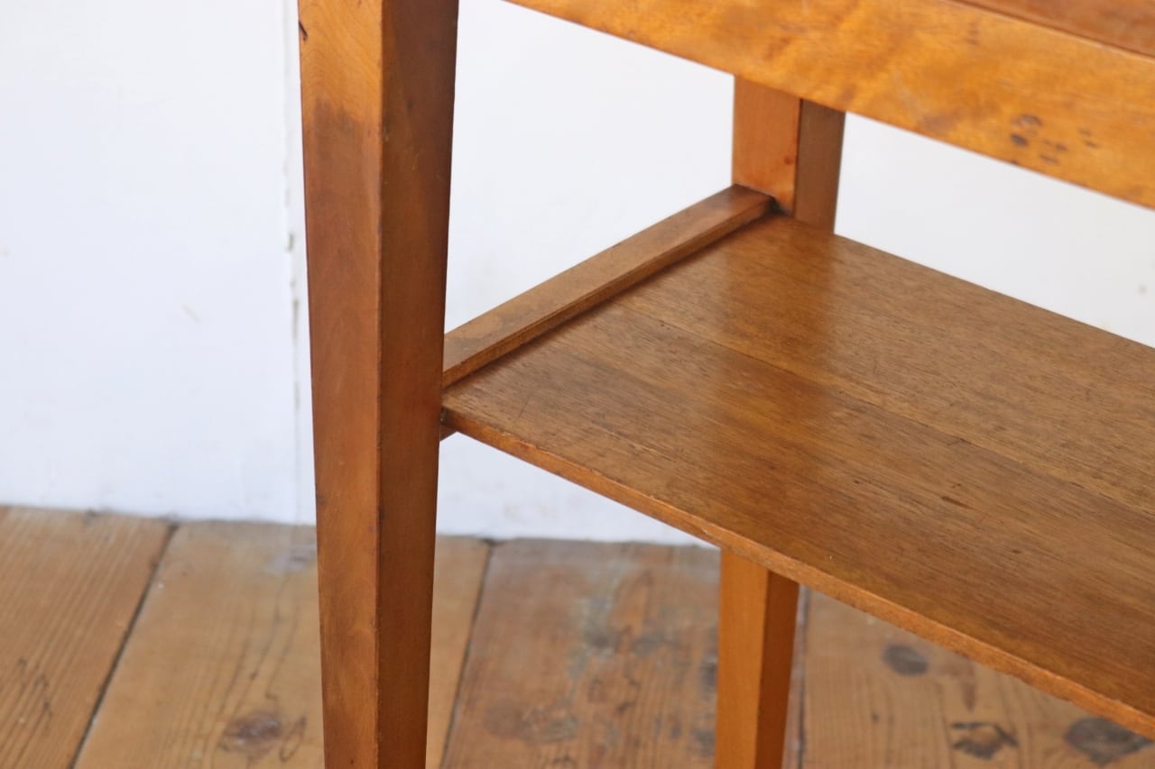 レトロ 花台 飾り台 展示台 テーブル 机 ラワン材 メラミン天板