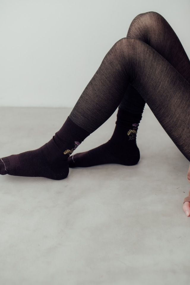 Ultra fine merinowool leggings col.chernozem