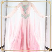 社交ダンス 衣装 白樺ドレス スタンダードドレス ワンピース ドレス スタンダード フロート レース デモ 競技 ダンス パーティ 発表会 明るい 綺麗 グリーン系 女性用 発表会用ドレス おしゃれ フェミニン 競技用衣装 レディース