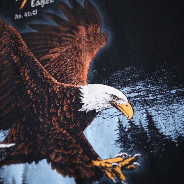 "鷹" front print h/s big tee