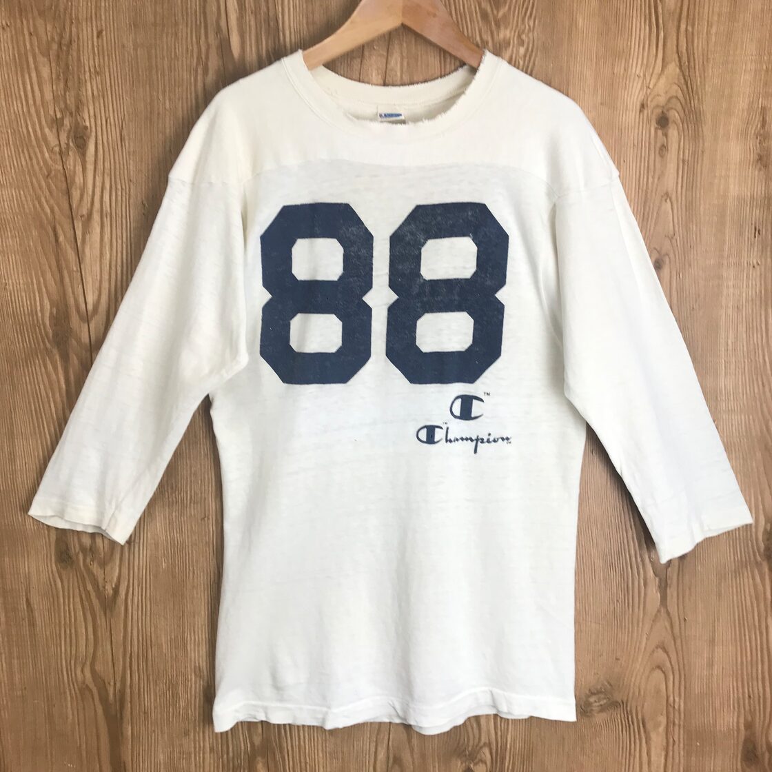 USA製 70s VINTAGE Champion バータグ 88 ゾロ目 フォットボール 七分 