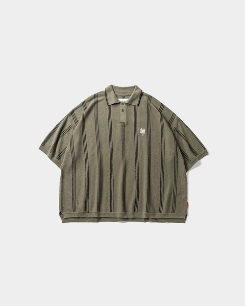 TIGHTBOOTH STRIPE KNIT POLO OLIVE