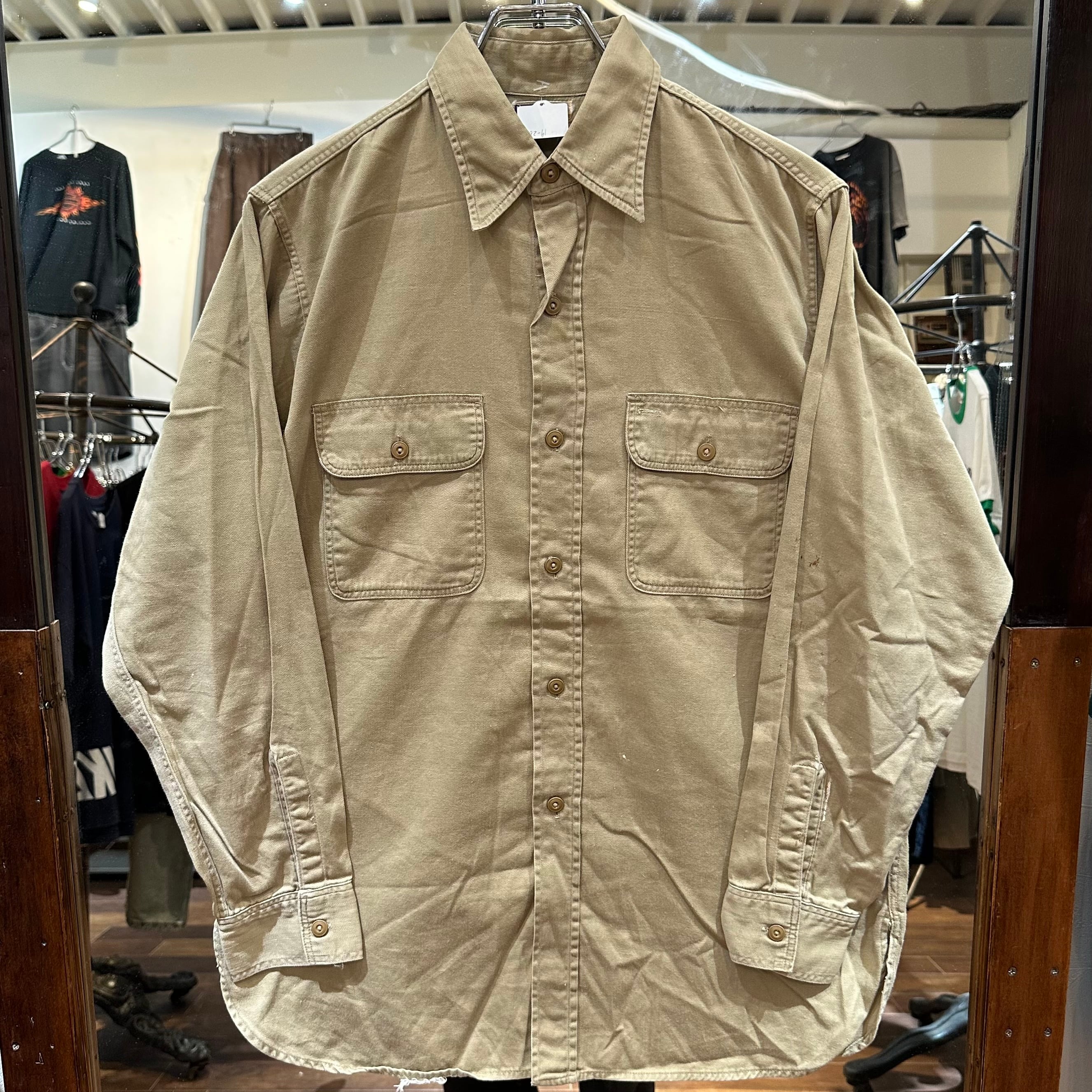 トップス 70S Sears Kings Road shadow plaid shirtL XL‼︎】70's Sears Shadow Plaid Open Collar Rayon Shirt “KINGS ROAD