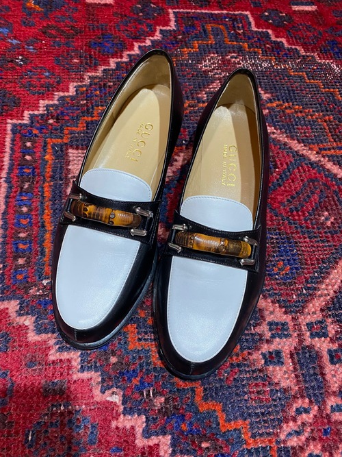 .GUCCI BICOLOR BAMBOO LEATHER HORSE BIT LOAFER MADE IN ITALY/グッチバイカラーバンブーレザーホースビットローファー2000000052236