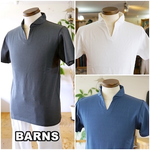 BARNS バーンズ　 スキッパー 半袖ポロシャツ BR-7100 スキッパーポロ