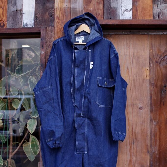 NOS !! 1970s M.Setlow & Son,Inc. Denim All in One with Hood
