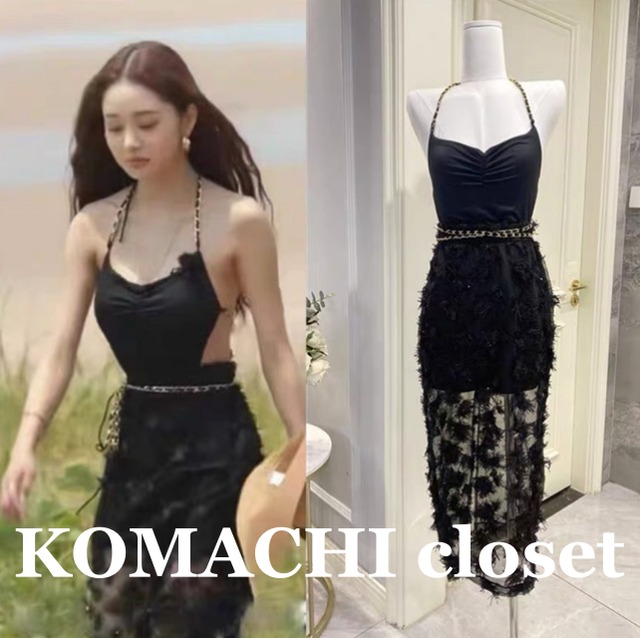 【送料無料】 スイムドレス 水着ドレス ホルターネック 韓国 レディース  オルチャン 黒 ブラック  水着 スイムウェア 体型カバー水着 ワンピース ハイレグ レース チュール ベルト ウエストマーク バックリボン 透け感 シースルー シャーリング 2点セット ツーピース かわいい 大人可愛い きれいめ セクシー ゴージャス 華やか 大人っぽい おしゃれ お洒落 クール スタイリッシュ かっこいい  夏 海 ビーチ プール リゾート 旅行 高見え 格上げ モテ トレンド 流行 インスタ映え M L XL