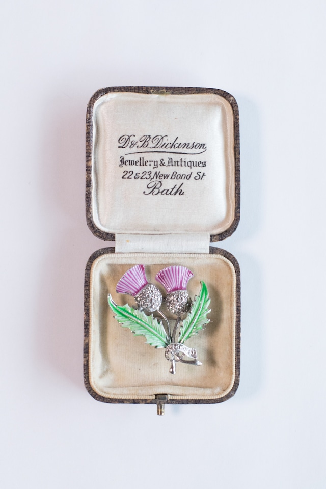 【Run Rabbit Run Vintage】Enamel thistle brooch