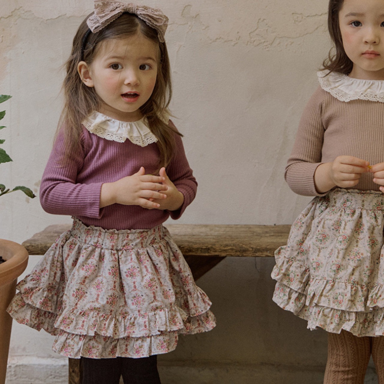 春レトロ花柄スカート2色