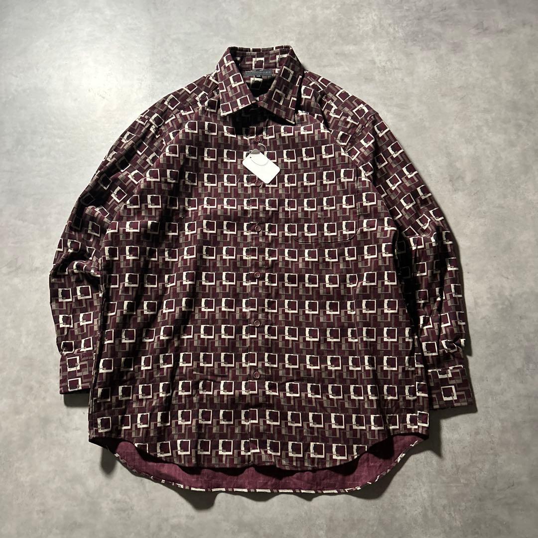 COMODORE コーデュロイ ドット柄 総柄 デザイン レトロ シャツ