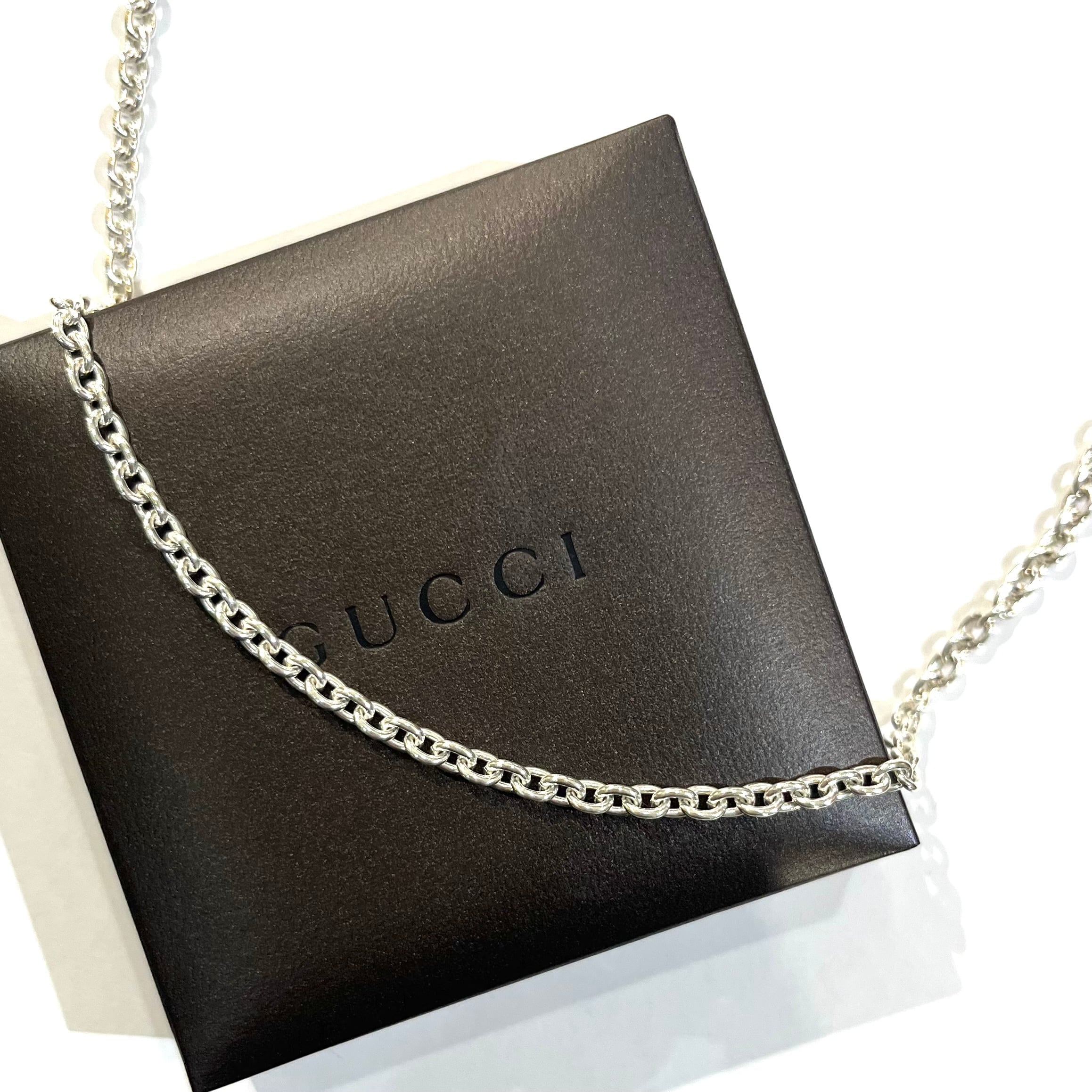 GUCCI】2132 小豆チェーンシルバー925ネックレス 50cm ／シルバー925