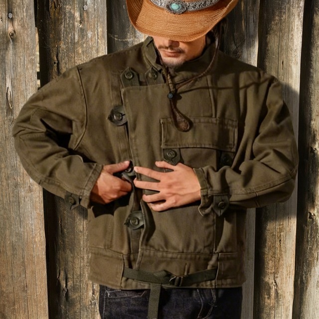 ボタンフロント ミリタリー ジャケット  H00040