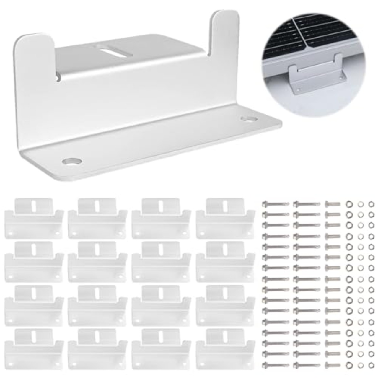 aleawol 16個セット ソーラー パネル取付金具 アルミニウム合金 Z ブラケット 太陽光パネル 取り付け金具 端部固定金具 ボート、RV、屋根、壁およびその他のオフガード取り付けに適した（シルバー）