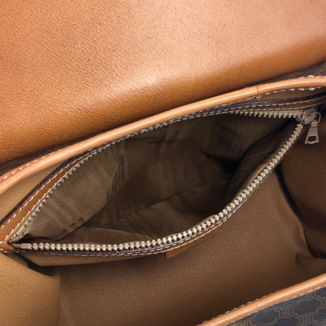 CELINE セリーヌ　マカダム　トリオンフ　ボックス　ハンドバッグ　ブラウン　vintage　ヴィンテージ　オールドセリーヌ　axjbki