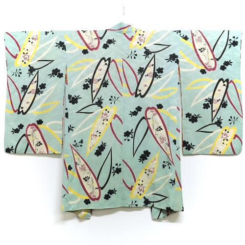 4523R2 長羽織 アンティーク着物 正絹 昭和レトロ ヴィンテージ 古布 和装 和服 HAORI JACKET ANTIQUE KIMONO JAPAN VINTAGE
