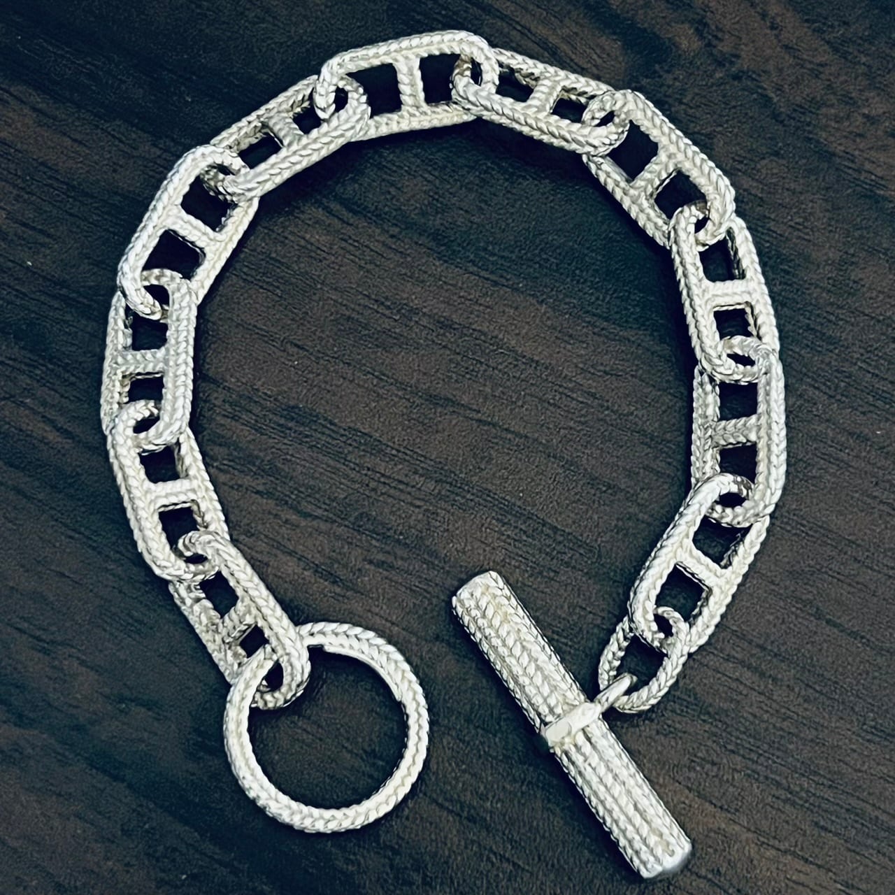 シルバー925 ブレス Mexico かたまら ヴィンテージ アンカー マリーナ 豚鼻 