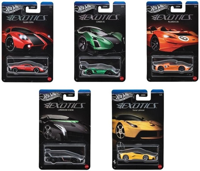 Hot Wheels ホットウィール テーマオートモーティブ パガーニ ジンガー マクラーレン  ランボルギーニ ヴェネーノ フェラーリ 5台セット