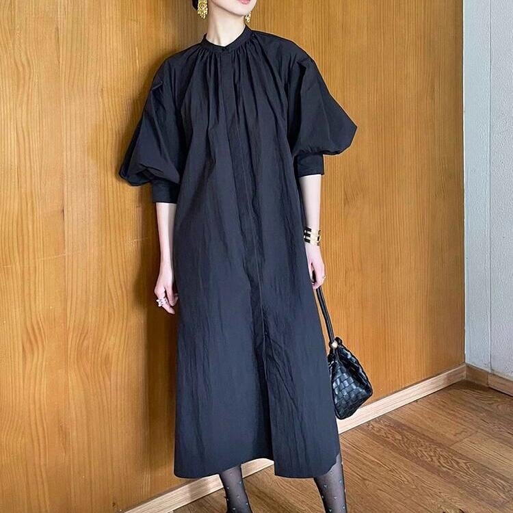 sleeve long dress W00315