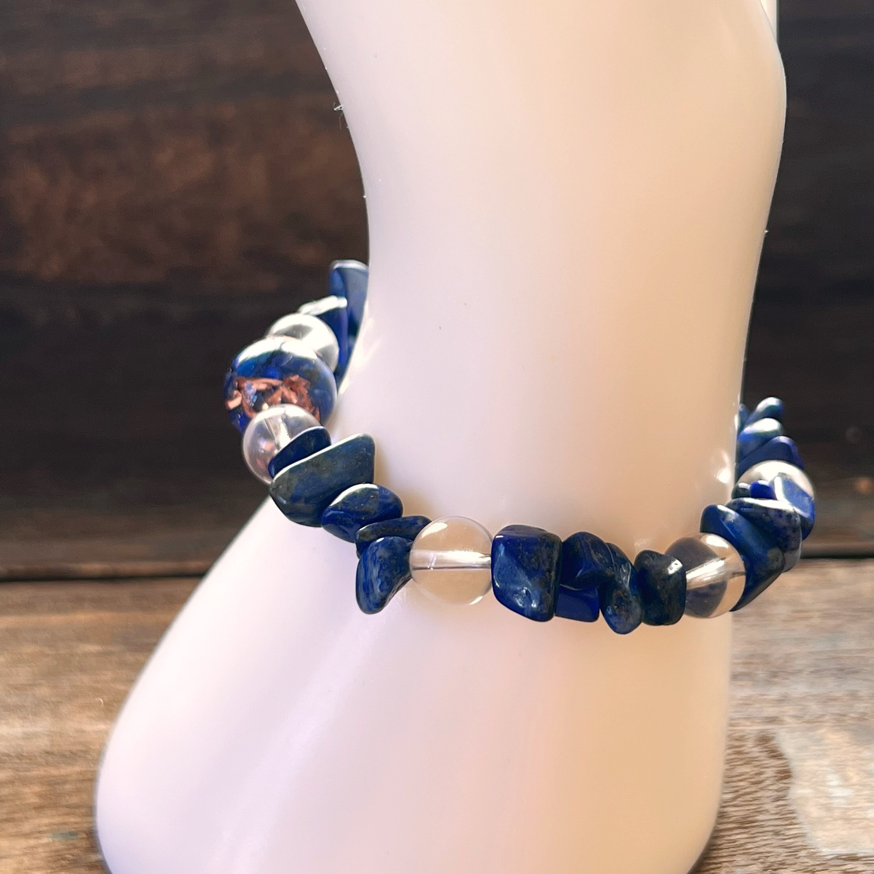 ラピスラズリ さざれブレスレット | オルゴナイト 通販 天然石雑貨屋